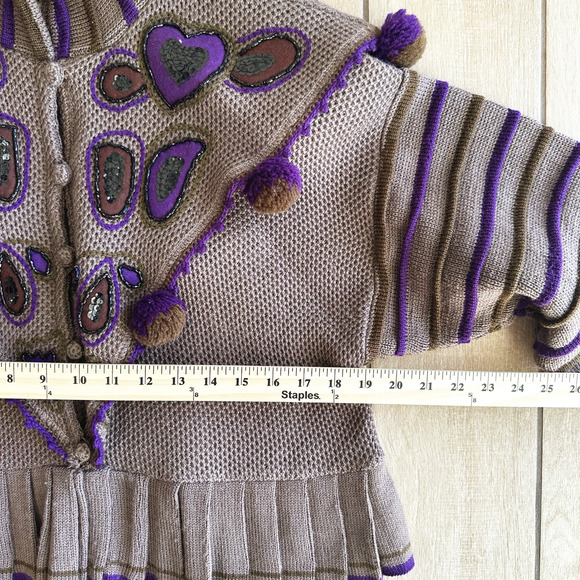 Vtg 80s Rare Yamamoto Kansai 100% Wool Cardigan Japanese Avant-Garde 3D Knit - Picture 8 of 9